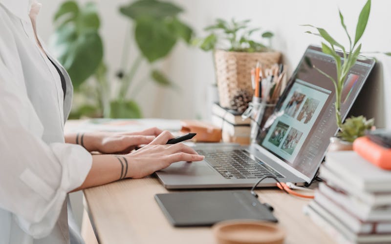 Creative designer working with AI tools