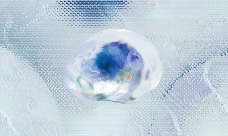 3D rendered abstract brain concept with neural network.