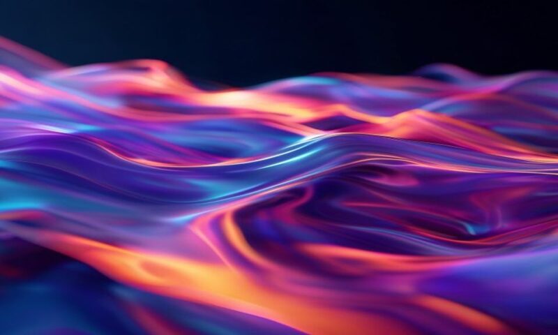 Smooth fluid motion of abstract digital waves morphing into cinematic scenes, vibrant colors flowing like liquid light, representing AI video generation technology, cinematic, professional photography